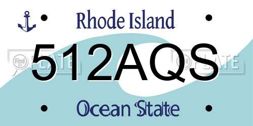 512AQS Rhode Island License Plate