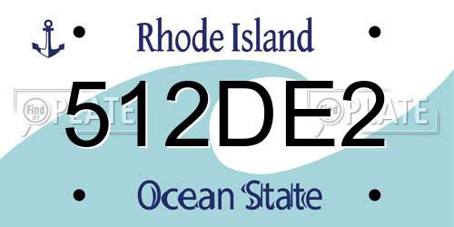512DE2 Rhode Island License Plate