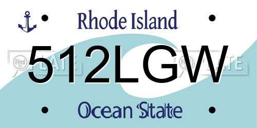 512LGW Rhode Island License Plate