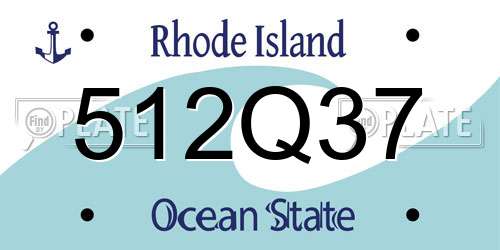 512Q37 Rhode Island License Plate