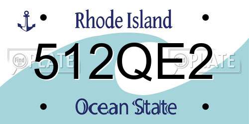 512QE2 Rhode Island License Plate