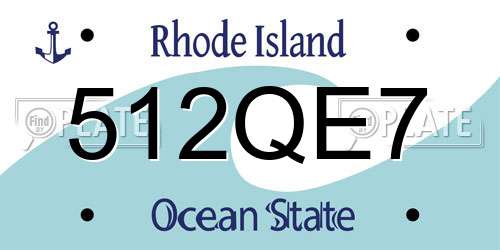 512QE7 Rhode Island License Plate
