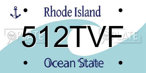 512TVF Rhode Island License Plate