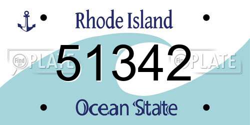 51342 Rhode Island License Plate