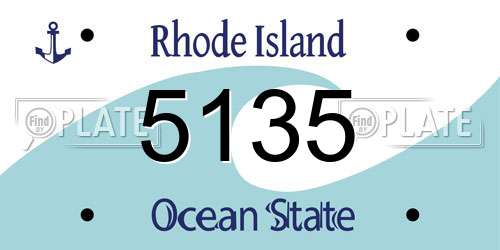5135 Rhode Island License Plate