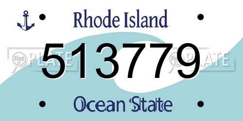 513779 Rhode Island License Plate