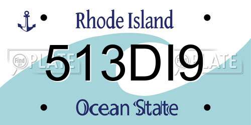 513DI9 Rhode Island License Plate