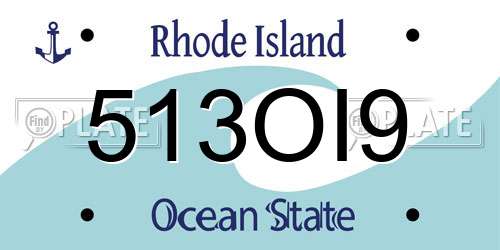 513OI9 Rhode Island License Plate