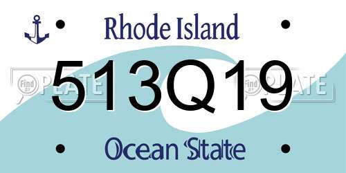 513Q19 Rhode Island License Plate
