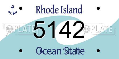 5142 Rhode Island License Plate