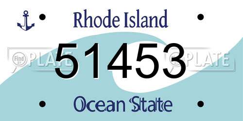 51453 Rhode Island License Plate
