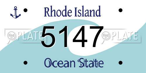 5147 Rhode Island License Plate