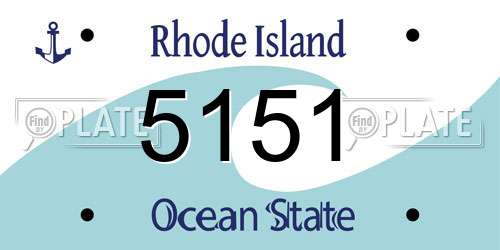 5151 Rhode Island License Plate