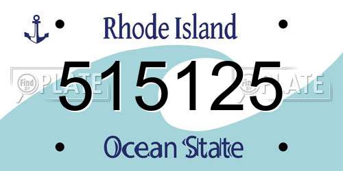 515125 Rhode Island License Plate
