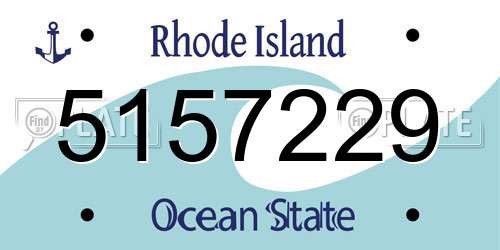 5157229 Rhode Island License Plate