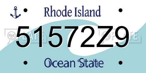 51572Z9 Rhode Island License Plate