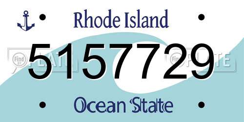 5157729 Rhode Island License Plate