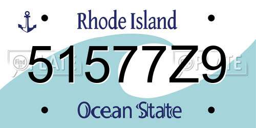 51577Z9 Rhode Island License Plate