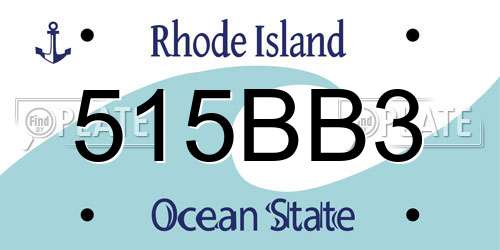 515BB3 Rhode Island License Plate