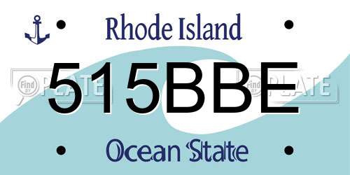 515BBE Rhode Island License Plate