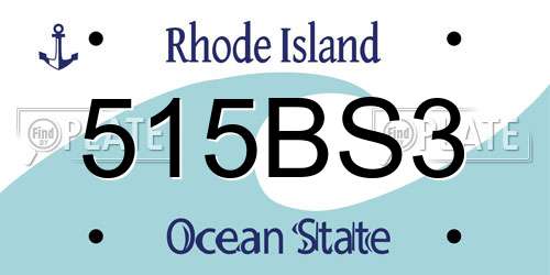 515BS3 Rhode Island License Plate