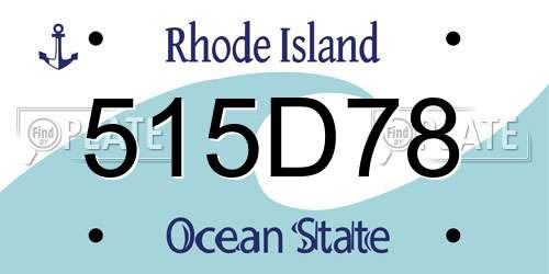 515D78 Rhode Island License Plate