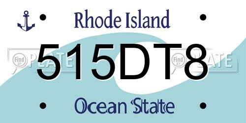 515DT8 Rhode Island License Plate