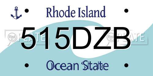 515DZB Rhode Island License Plate