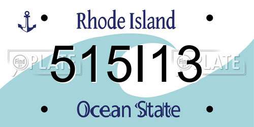 515I13 Rhode Island License Plate