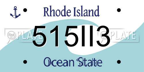 515II3 Rhode Island License Plate