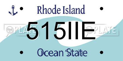 515IIE Rhode Island License Plate