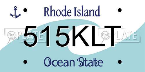 515KLT Rhode Island License Plate