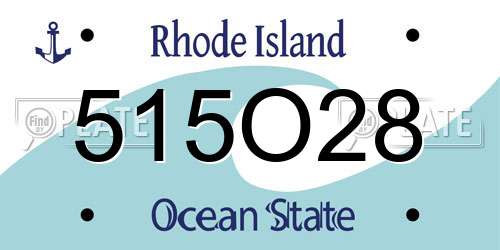 515O28 Rhode Island License Plate