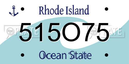 515O75 Rhode Island License Plate