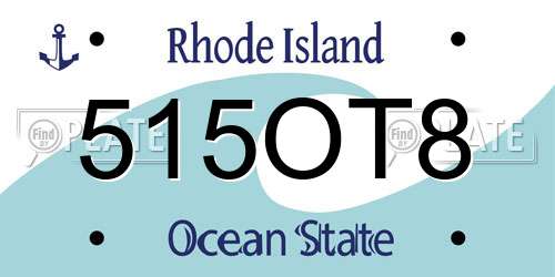 515OT8 Rhode Island License Plate