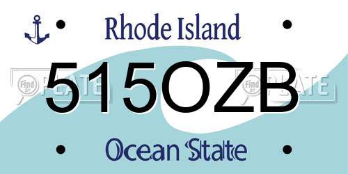 515OZB Rhode Island License Plate