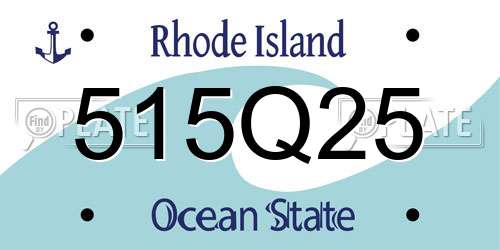 515Q25 Rhode Island License Plate