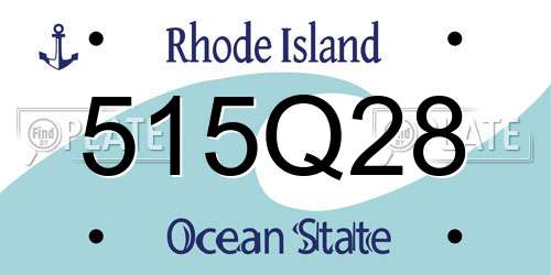 515Q28 Rhode Island License Plate