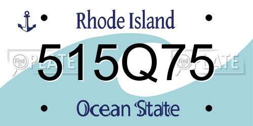515Q75 Rhode Island License Plate