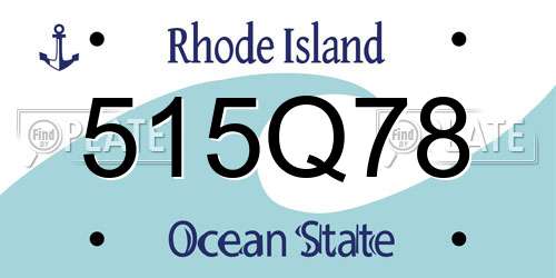 515Q78 Rhode Island License Plate