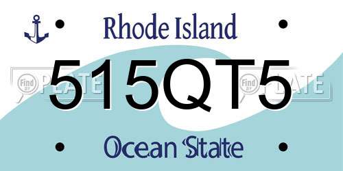 515QT5 Rhode Island License Plate