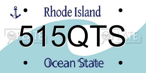 515QTS Rhode Island License Plate