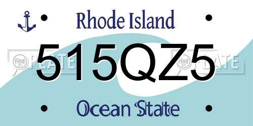515QZ5 Rhode Island License Plate