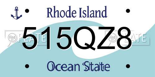 515QZ8 Rhode Island License Plate