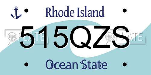 515QZS Rhode Island License Plate