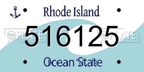 516125 Rhode Island License Plate