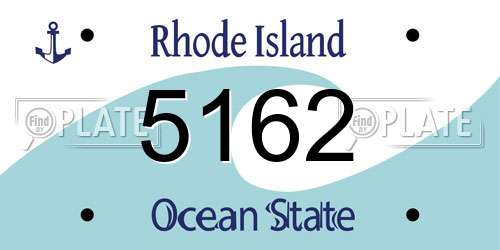 5162 Rhode Island License Plate