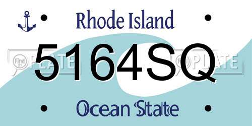 5164SQ Rhode Island License Plate