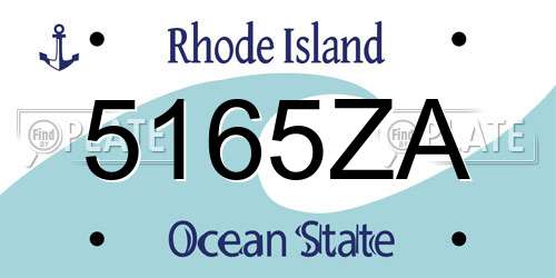 5165ZA Rhode Island License Plate