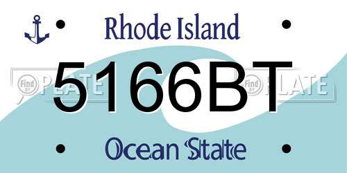 5166BT Rhode Island License Plate